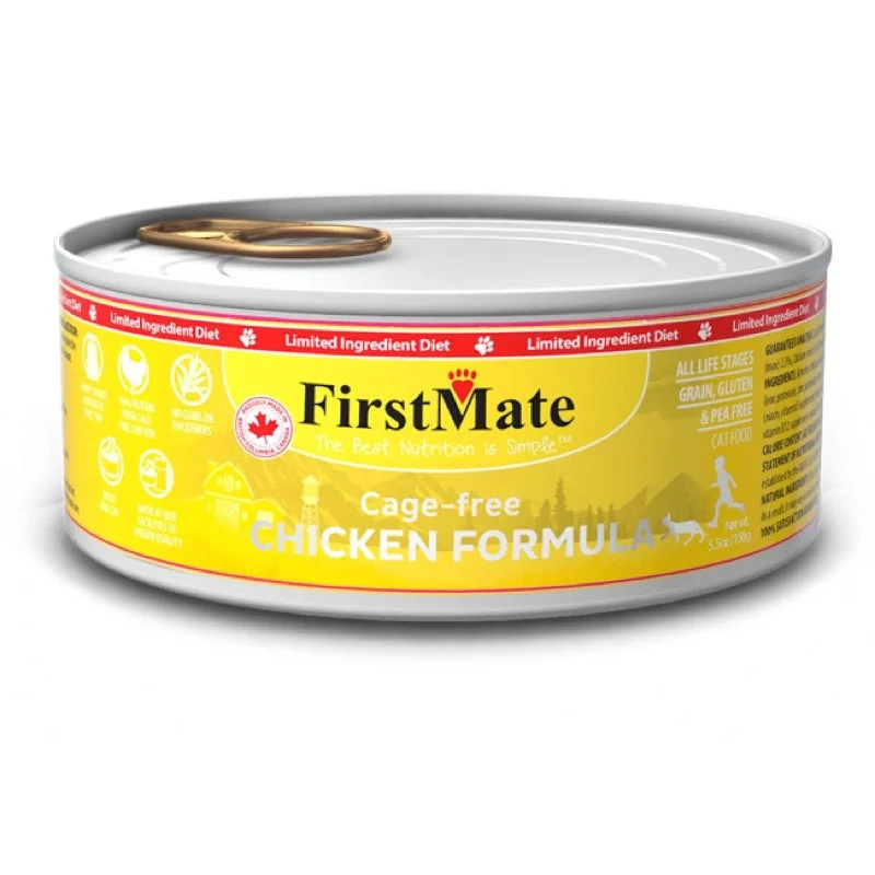 FirstMate Grain Free Cage Free Chicken Formula Canned Cat Food 156g