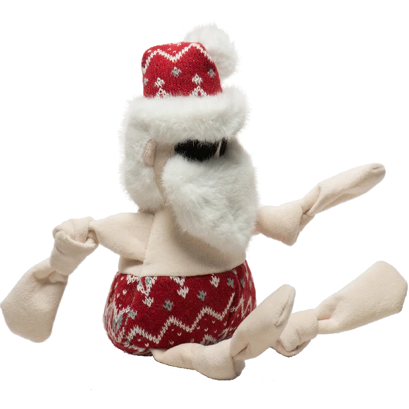 HuggleHounds Holiday 2024 Beach Bum Santa Knottie Plush Dog Toy, Large