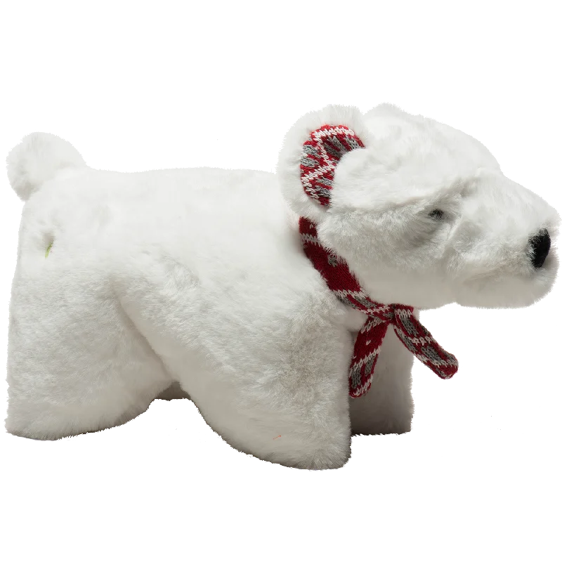 HuggleHounds Holiday 2024 Nordic Frost Squooshie Polar Bear Plush Dog Toy, Large