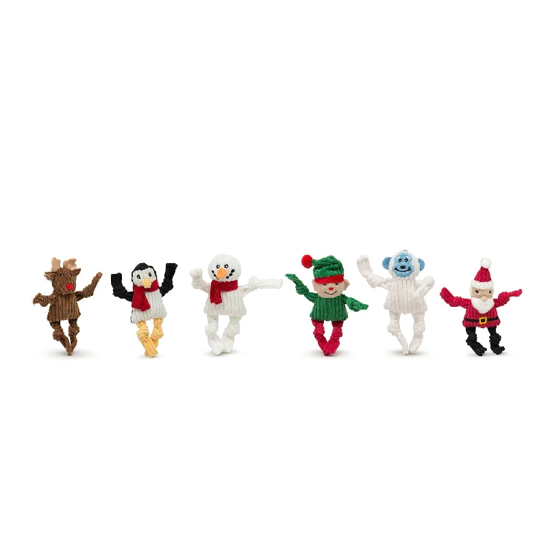 HuggleHounds Holiday 2024 Santas Workshop Wee Huggles Plush Dog Toy, 6 pack