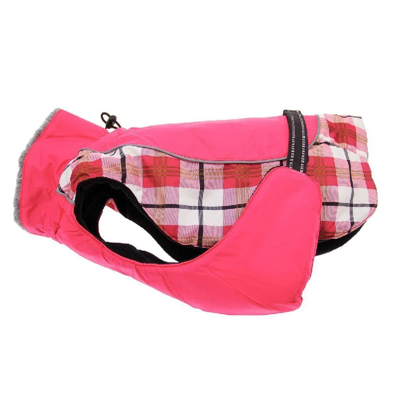 Alpine All-Weather Dog Coat Raspberry Plaid