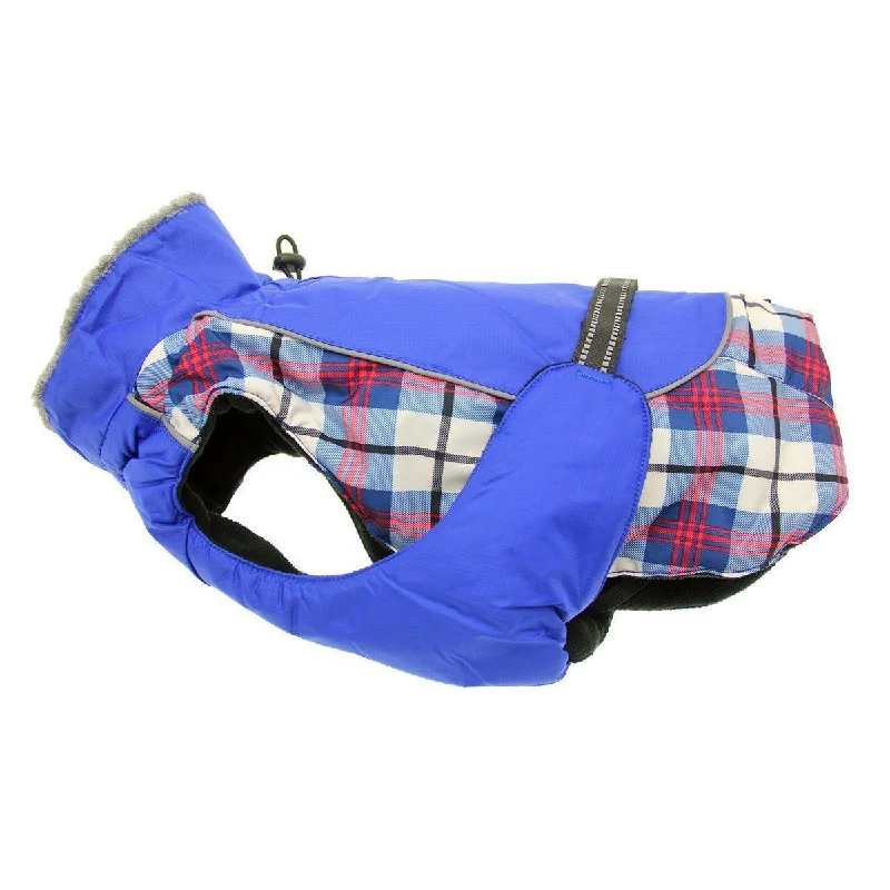 Alpine All-Weather Dog Coat Royal Blue Plaid