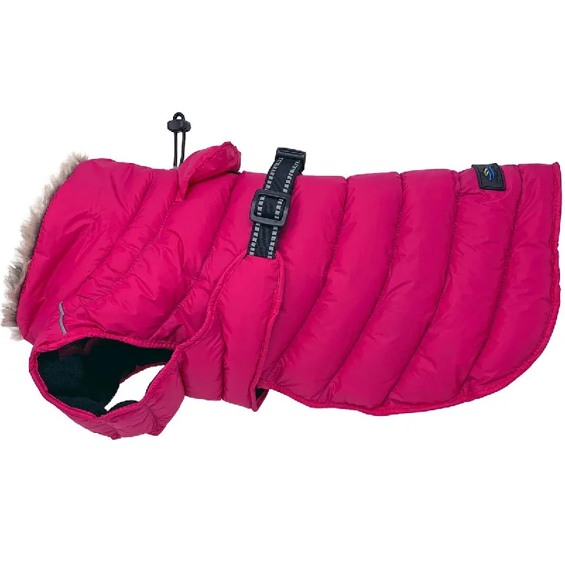 Alpine Extreme Weather Puffer Dog Coat Pink Peacock