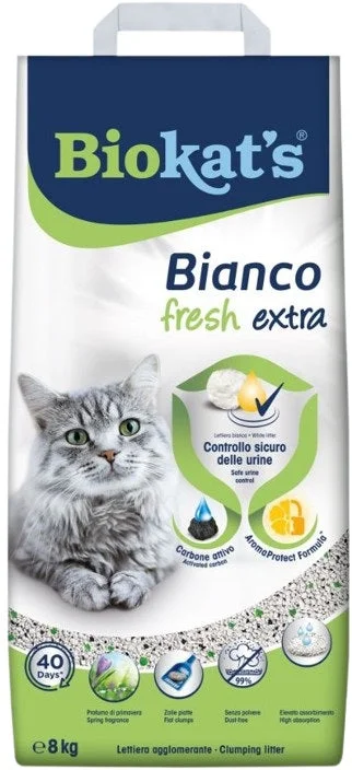 BIOKAT'S Bianco Fresh Extra, Nisip pentru pisici 8kg