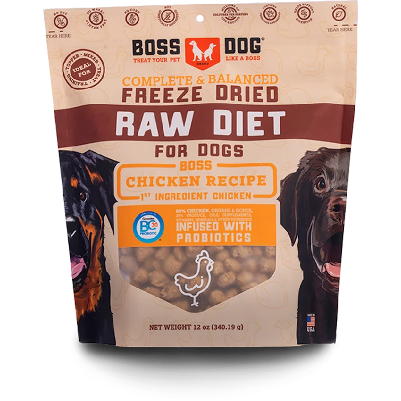 Boss Dog Chicken Recipe Freeze Dried Dog Food, 12oz