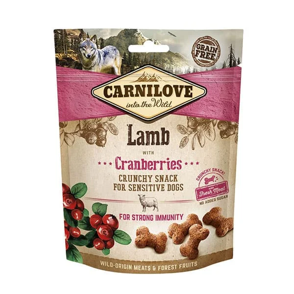 Carnilove | Dog Treat | Lamb with Cranberries Crunchy Snacks for Sensitive Dogs - 200g