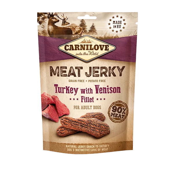 Carnilove | Dog Treat | Meat Jerky Turkey with Venison Fillet - 100g