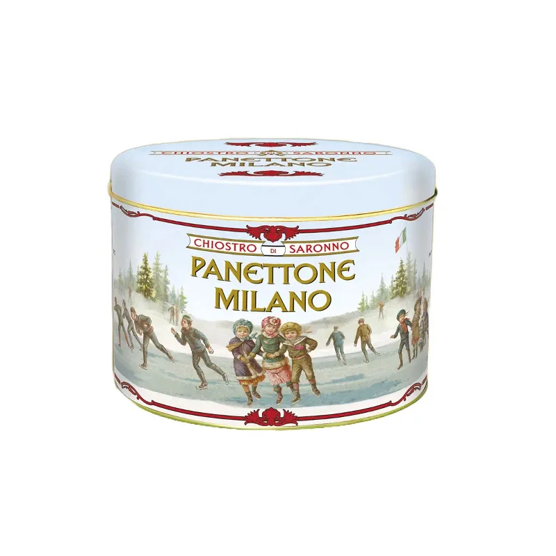 Classic Panettone in Ice Skater Tin By Chiostro Di Saronno