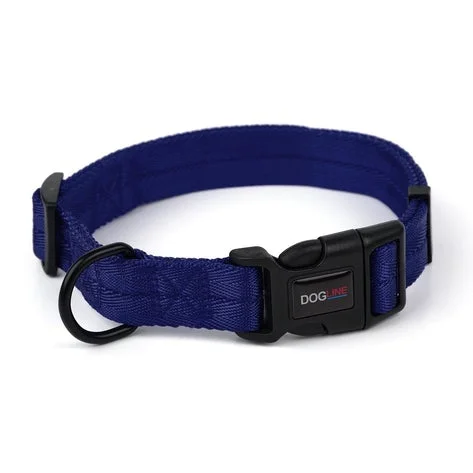 Dogline Nylon Flat Collar Navy W3/8"xL9"-13: