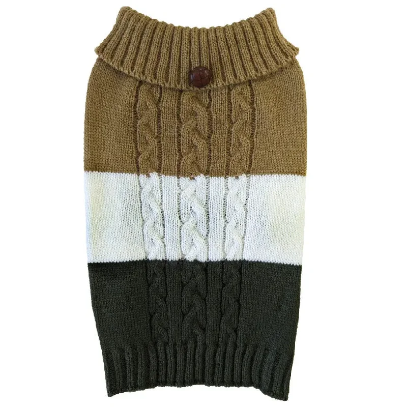 Fashion Pet Color Block Cable Dog Sweater