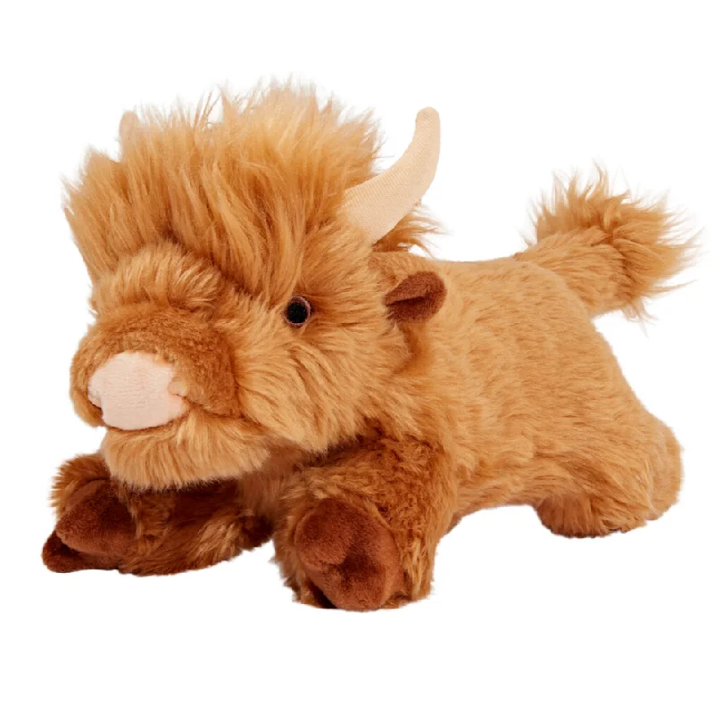 Fluff & Tuff Shaggy Hyland Cow Plush Dog Toy