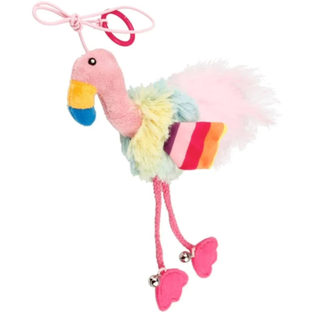 GiGwi Finger Teaser’ Flamingo with Crinkle Paper, Catnip Inside and Bell Toy for Cat, Pink