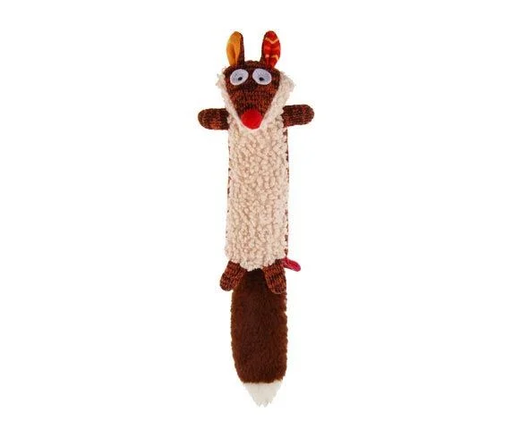 GiGwi Plush Friendz Toy - Fox with Squeaker, Brown for Dog, Medium