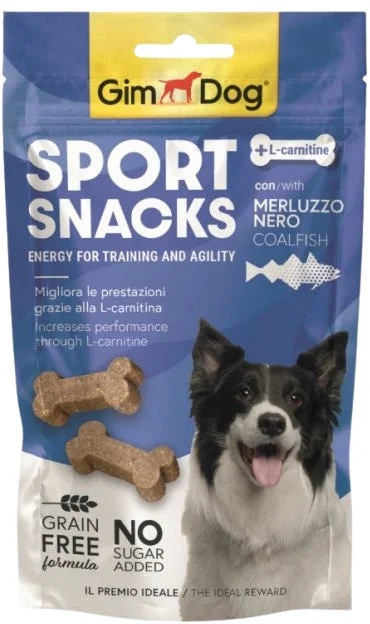 GIMDOG Sport Snacks mini oase cu Cod şi L-carnitină 60g