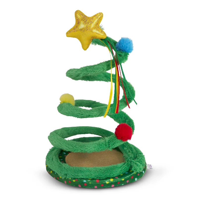 Kazoo Christmas Kitty Bouncing Spring Tree Cat Toy