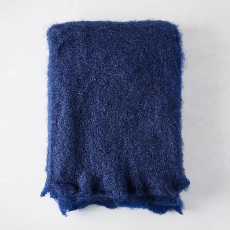 Mantas Ezcaray Blue Mohair Throw