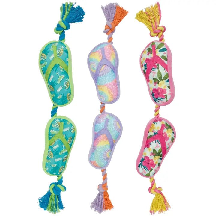 Margaritaville® Flip Flop Rope Dog Toy 18"- Assorted Colors