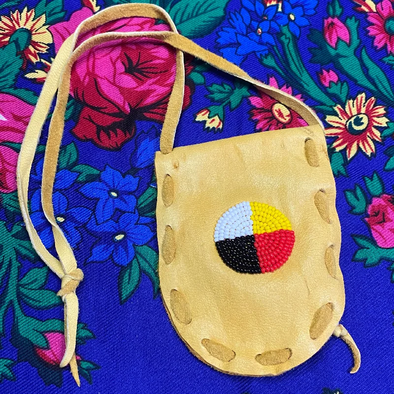 Medicine Pouch - Beaded Medicine Wheel