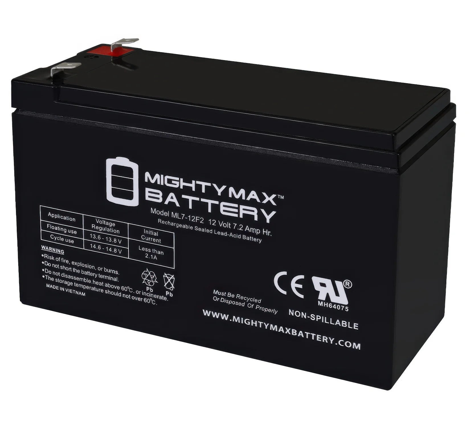 MIGHTY MAX 12V 7.2AH Battery