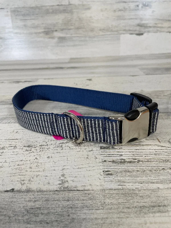 Mimi Green Railroad Denim Dog Collar