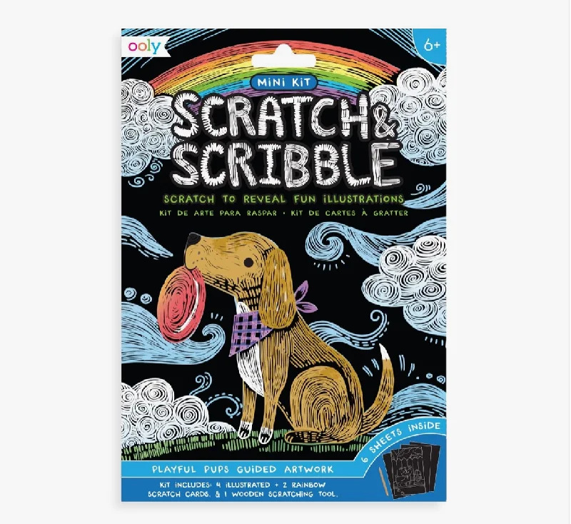 Mini Scratch & Scribble Art Kit:Playful Pups