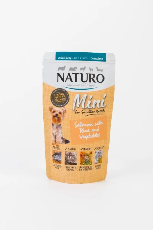 Naturo | Gluten Free Wet Dog Food | Salmon & Rice with Vegetables Mini - 150g