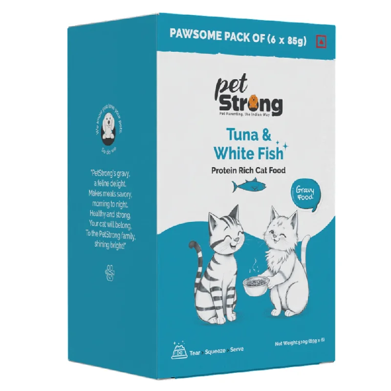 PetStrong Tuna and White Fish in Gravy Cat Wet Food