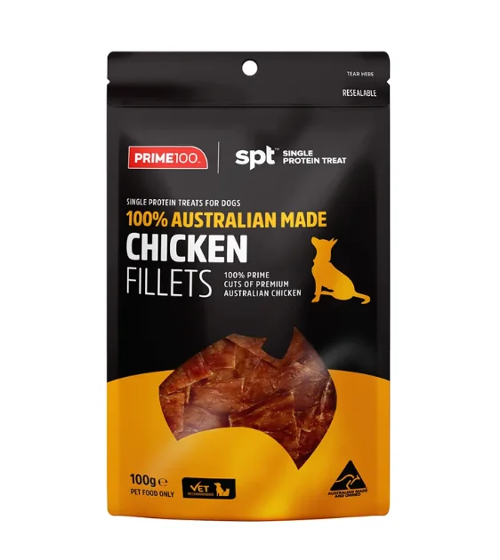 Prime100 SPT Single Protein Treats for Dogs (Chicken Fillets)