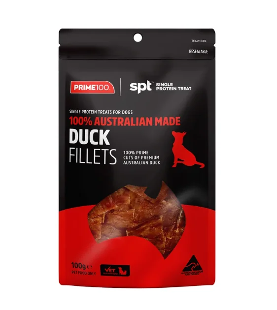 Prime100 SPT Single Protein Treats for Dogs (Duck Fillets)