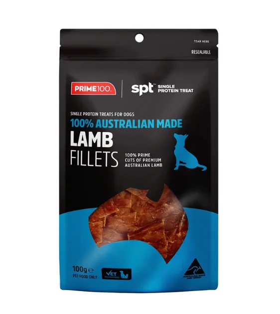 Prime100 SPT Single Protein Treats for Dogs (Lamb Fillet)