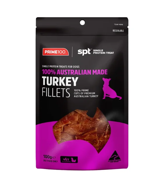 Prime100 SPT Single Protein Treats for Dogs (Turkey Fillets)