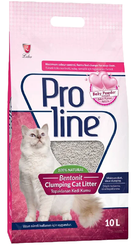 PROLINE CATLITTER CLUMPING BABY POWDER SCENT 17KGX2BAG