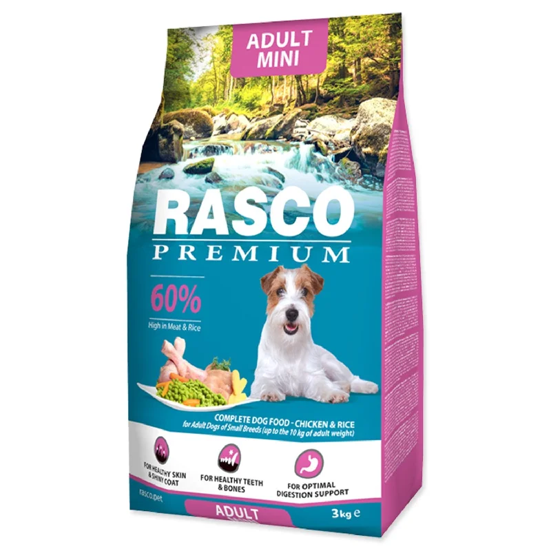 RASCO Premium MINI, piletina s rižom, 3kg