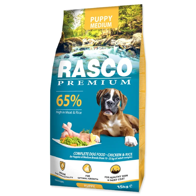 RASCO Premium PUPPY Medium, piletina s rižom, 15kg