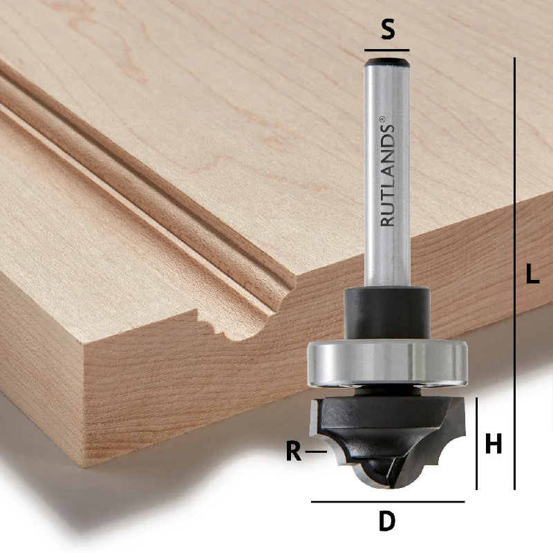 Router Bit - Plunge Classical Roman Ogee with Bearing - D=22mm H=12.7mm R=4mm L=59mm S=1/4"