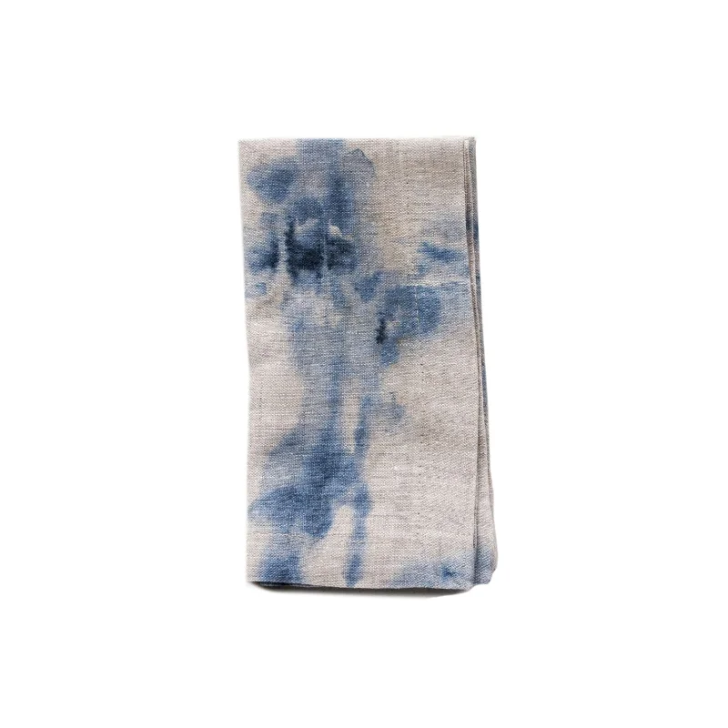 Tie Dye on Natural Linen Napkins, Set of 2