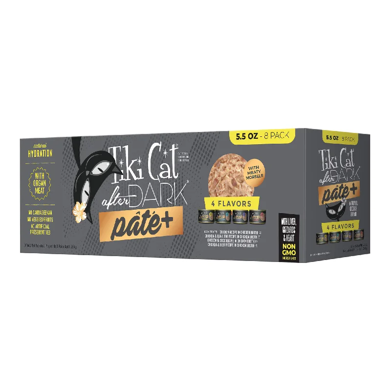 Tiki Cat After Dark Pate+ Variety Pack, 5.5 oz Cans, 8 ct