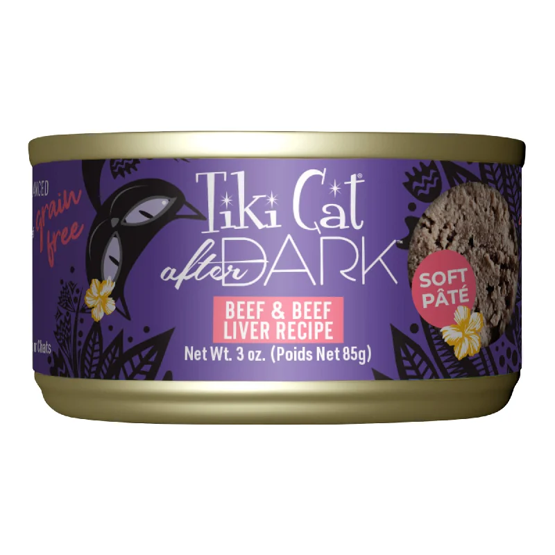 Tiki Cat After Dark Pate Wet Cat Food, Beef & Beef Liver, 3 oz Cans, 12 ct