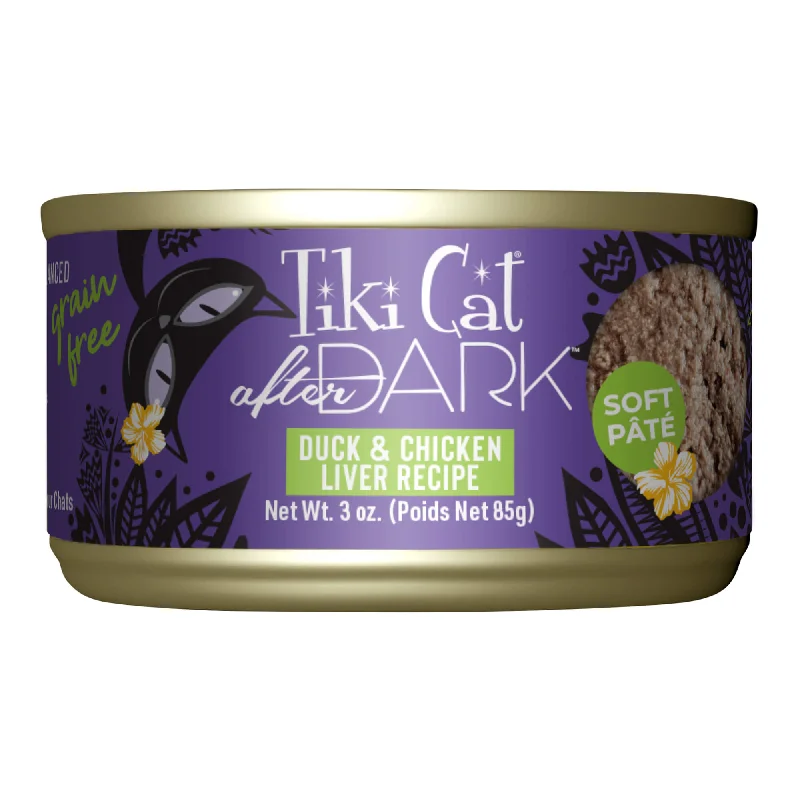 Tiki Cat After Dark Pate Wet Cat Food, Duck & Chicken Liver, 3 oz Cans, 12 ct