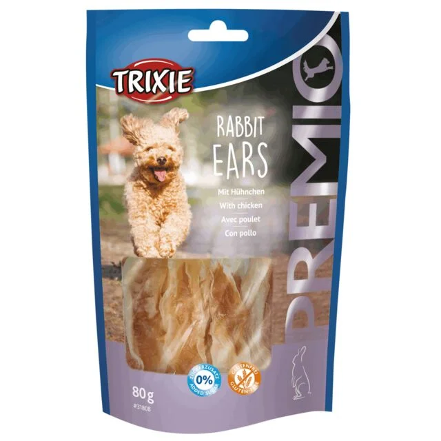 Trixie | Meaty Dog Treats | Rabbit Ears with Chicken - 80g