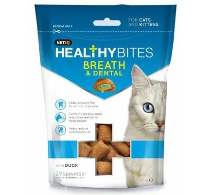 VETIQ Breath & Dental Cat Treats, 65g