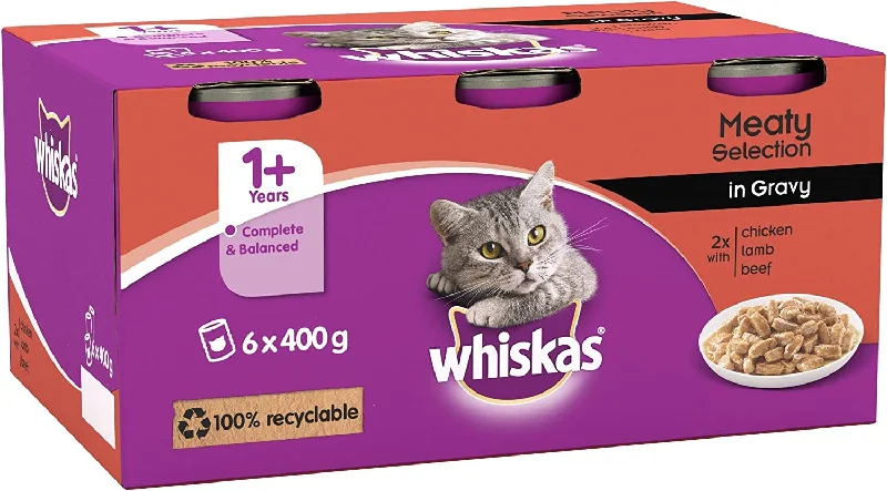 Whiskas | Wet Cat Food | Meaty Selection In Gravy - 6 x 400g