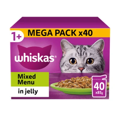 Whiskas | Wet Cat Food | Mega Pack Mixed Menu In Jelly - 40 x 85g