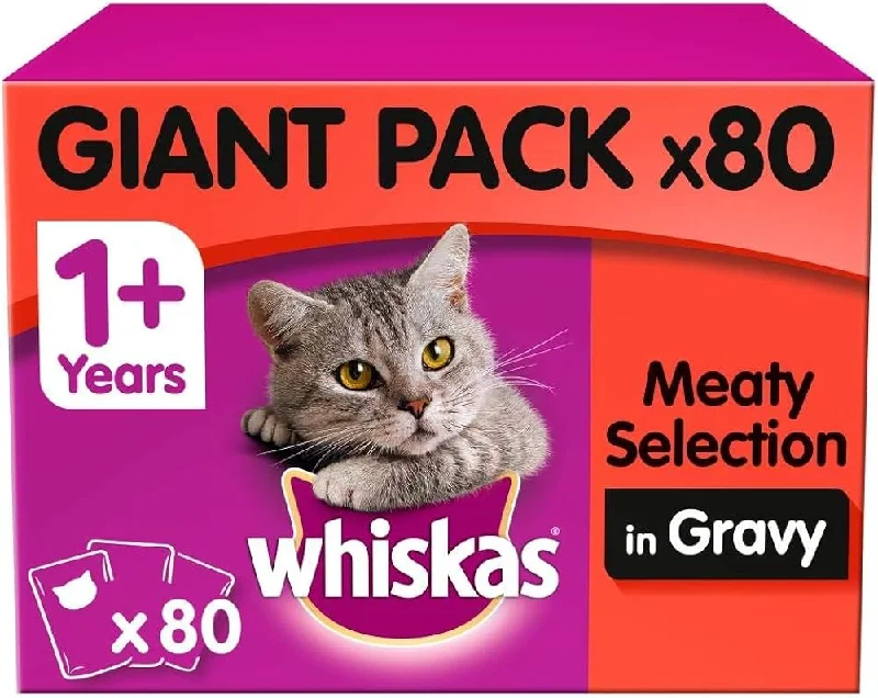 Whiskas | Wet Cat Food | Meat Classic Meals in Gravy - 80 x 85g